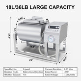 EasyRose Commercial 36lb/18L Vacuum Tumbler Marinating Machine, Bidirectional Rotation & 3-Speed Control